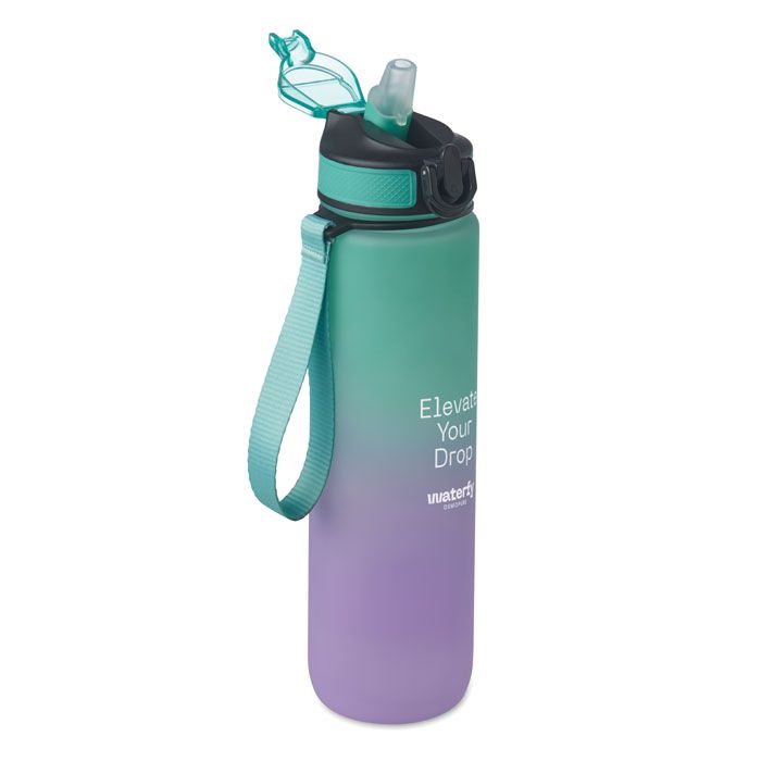 Sportwaterfles met tijdsaanduiding | RPET | 1L