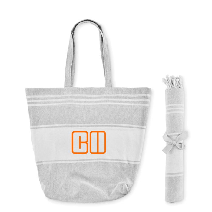 Strandtas met hamam strandlaken | Polyester en katoen | 180 g/m²