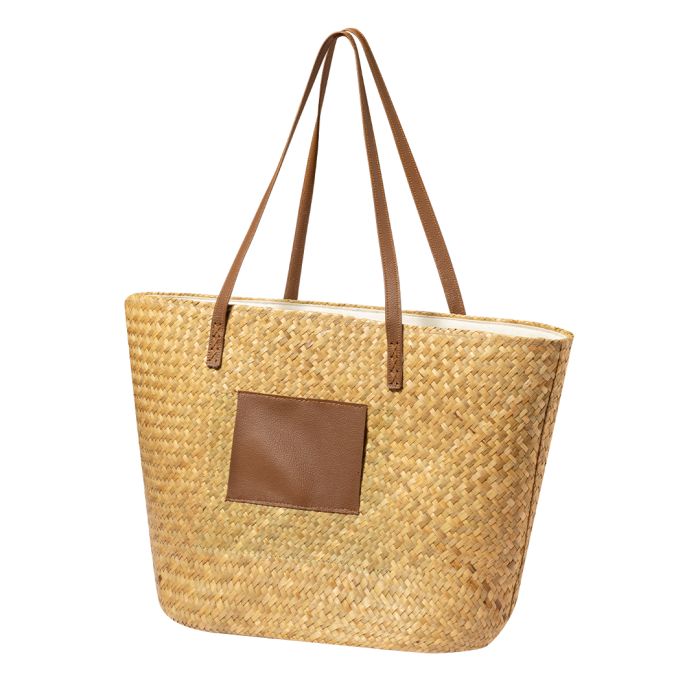 Strandtas stro | PU leer | 47 x 30 cm