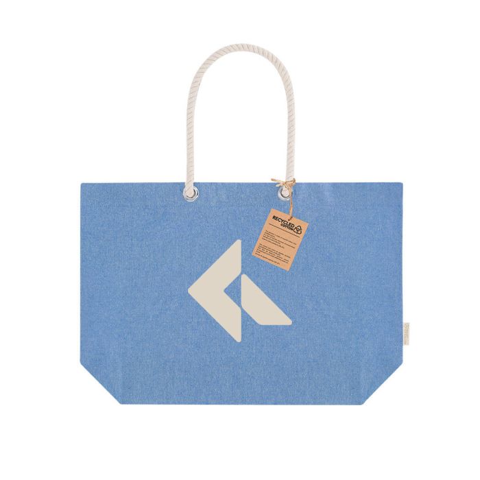 Strandtas met gevlochten hengsels | Gerecycled katoen | 220 g/m²