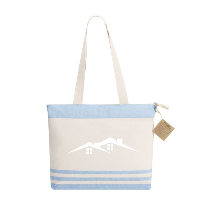 Gestreepte tas | Gerecycled katoen en RPET polyester | 300 g/m²