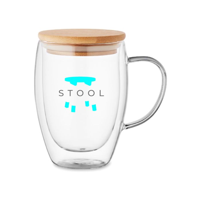 Theeglas met bamboe deksel | 350 ml