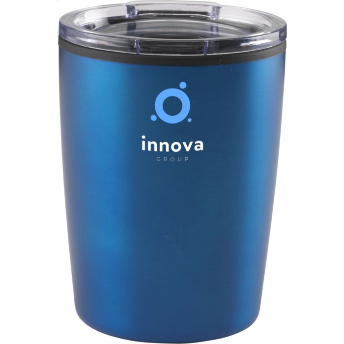 Thermosbeker met transparante deksel | Gerecycled RVS | 160 ml