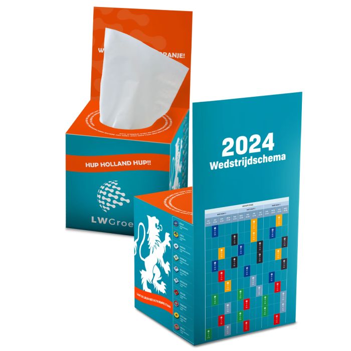 Tissue box met flap