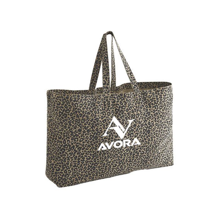 Tote bag met luipaardprint | Gerecycled katoen en gerecycled polyester | 285 g/m²