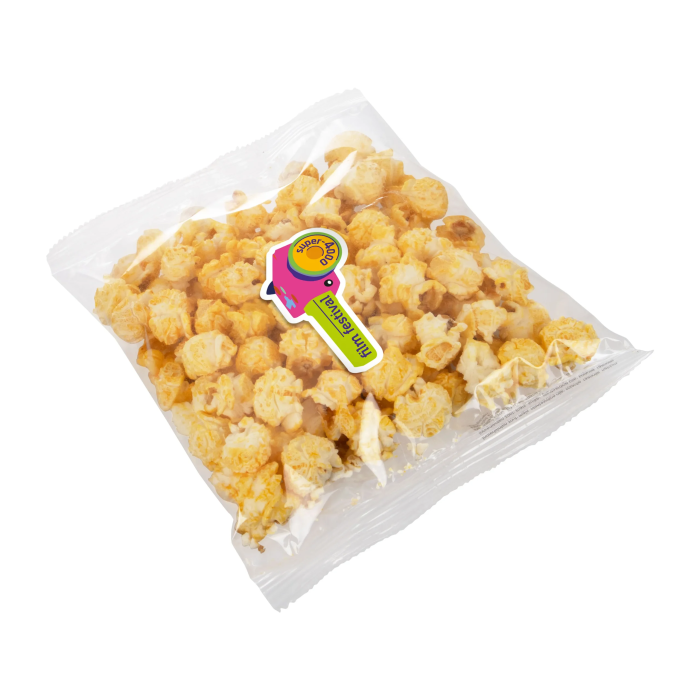 Transparant zakje met popcorn