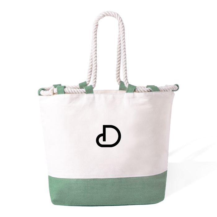 Tweekleurige katoenen strandtas | Jute | 280 g/m²