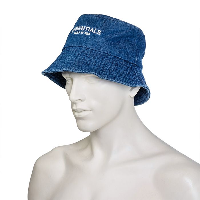 Vissershoedje denim look | Geborduurd