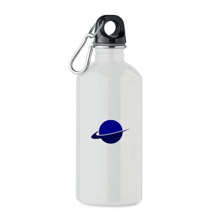 Waterfles met karabijnhaak | Gerecycled RVS | 500 ml