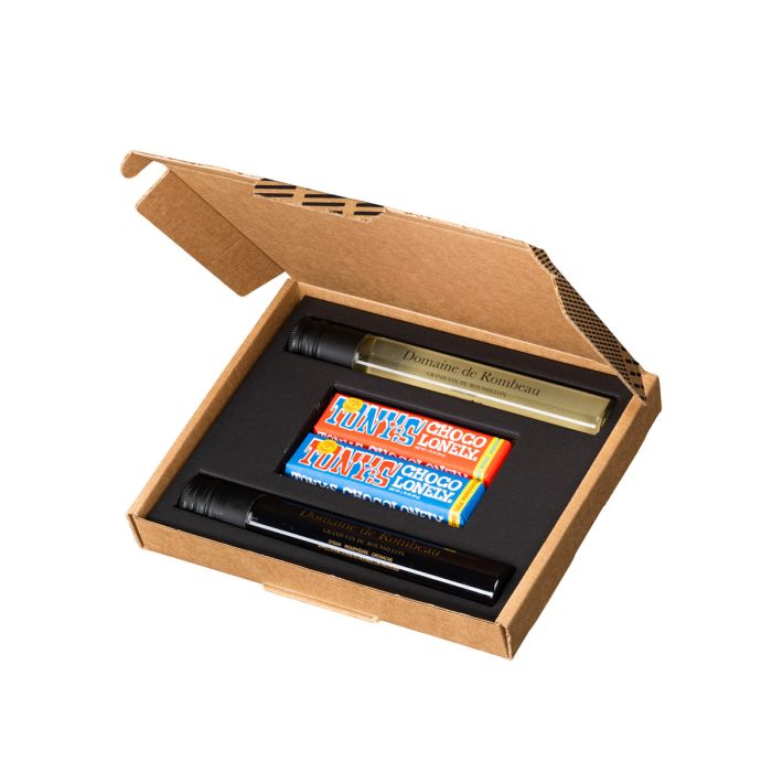 Wijn tubes & chocolade giftbox | Tony's Chocolonely | 2 Single serve tubes