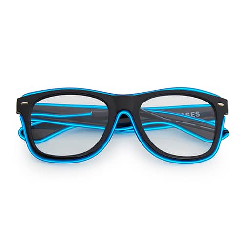 Neon nerdbril blauw