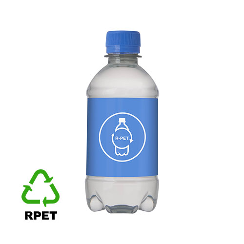 Waterflesje RPET 330ML sportdop blauw logo